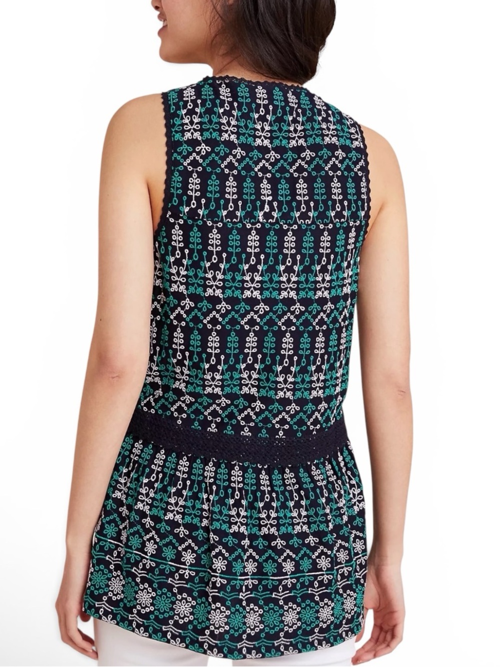 NEW NWT Anthropologie Maeve Cammie Embroidered Peplum Top - Picture 2 of 8